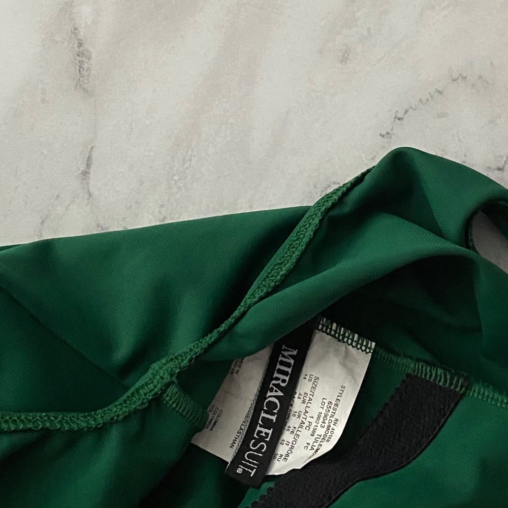Miraclesuit Deep Green Draped One-Piece Swimsuit - Picture 5 of 5